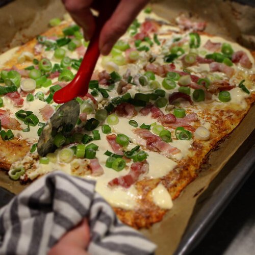 Abnehmen - Rezept eines gesunden Flammkuchen - die Low Carb Alternative