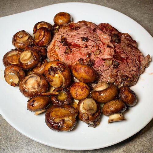 Rezept: Steak mit Champignons