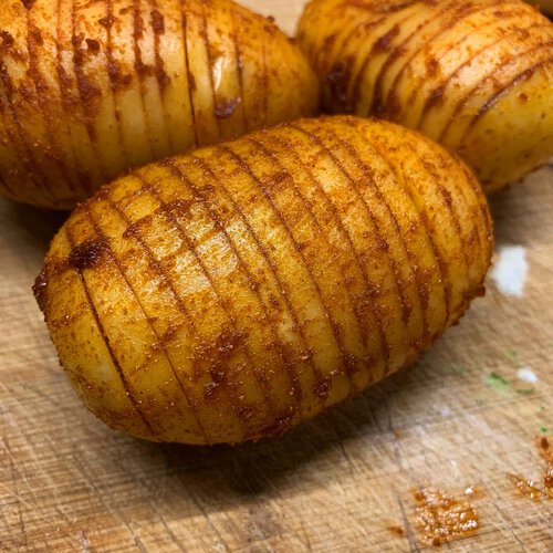 Gesund kochen - Fächerkartoffel mit einem leichten Gemüse-Quark