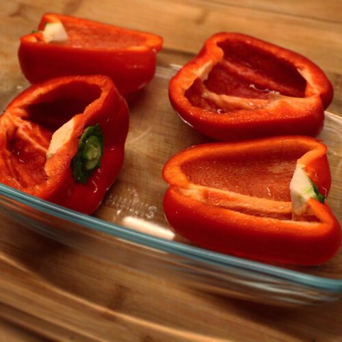 Gesund kochen - Gefüllte Paprika - Cevapcici Art - gesundes Low Carb Rezept