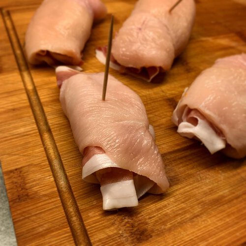 Gesund kochen - Hähnchen-Rouladen mit Möhren-Pommes