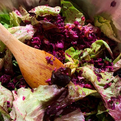 Gesund kochen - Rotkohl-Salat mit Granatapfel