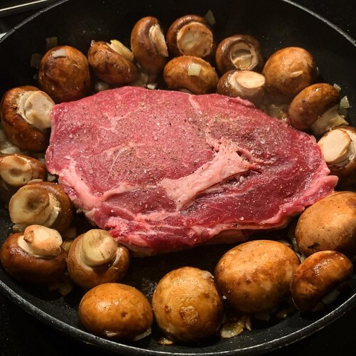 Gesundes Rezept - Steak mit Champignons