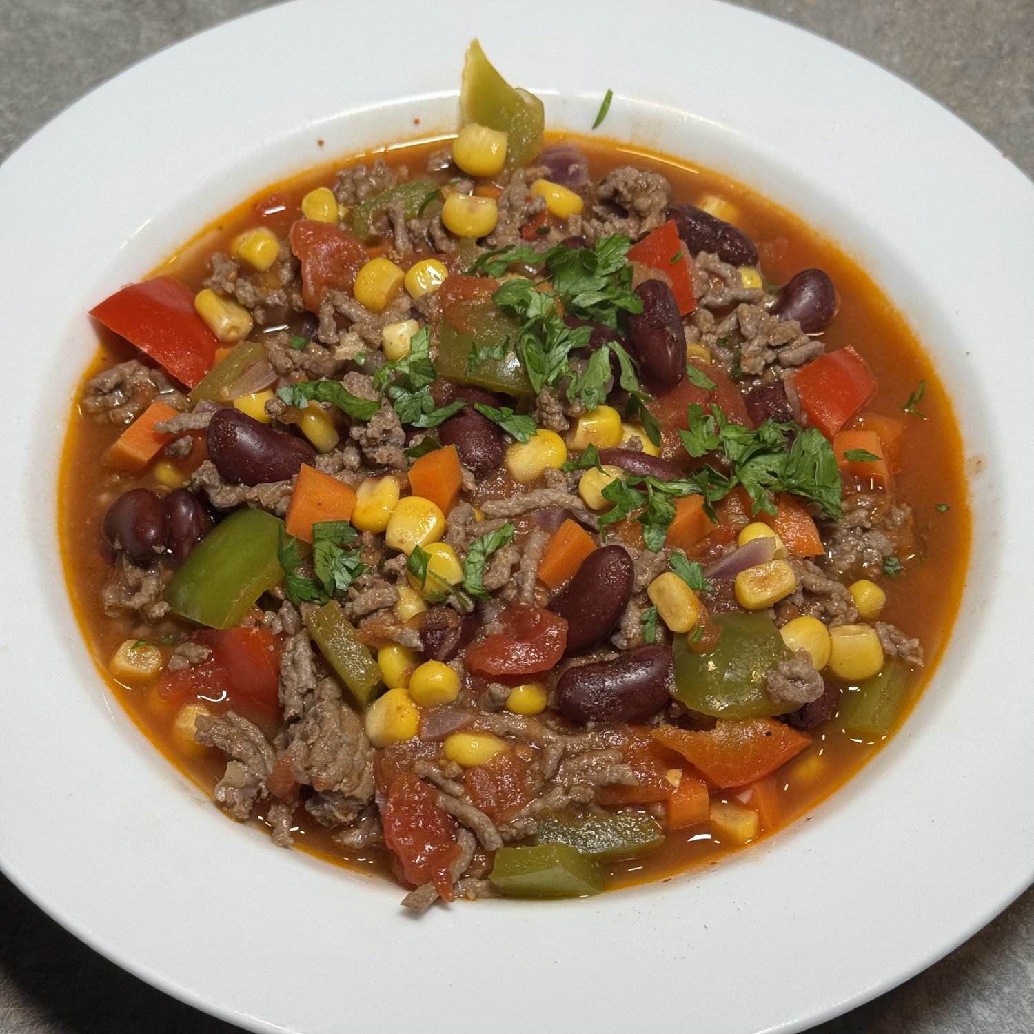 Rezept: Leichtes Hackfleisch-Gemüse-Chili