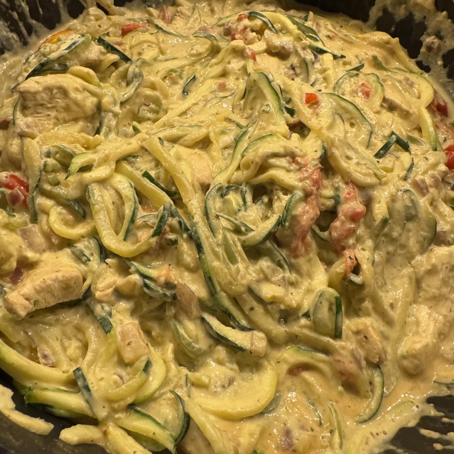 Rezept: Zucchini-Hähnchen-Pfanne cremig