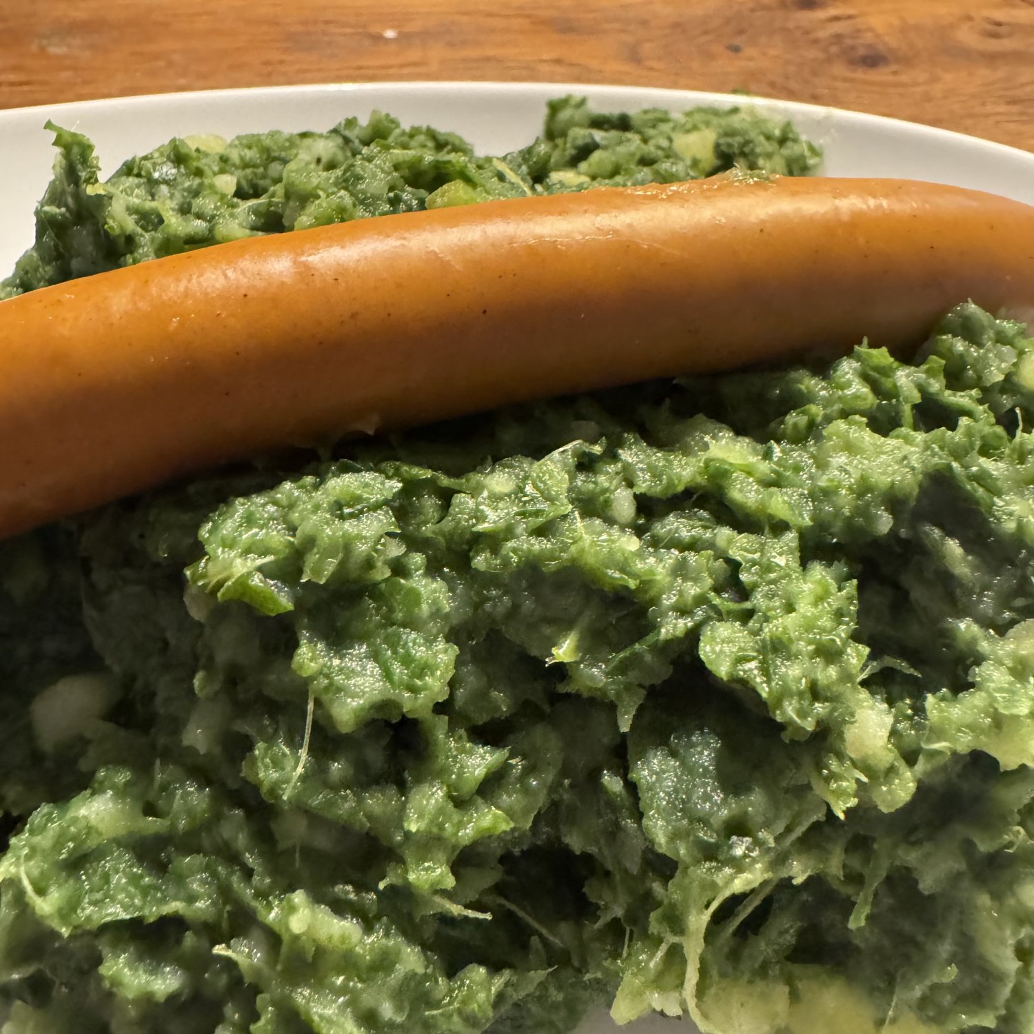Rezept: Grünkohl mit Bockwurst und Kartoffelstampf