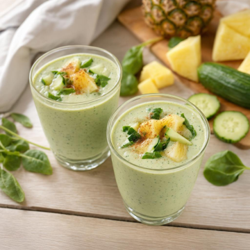 Ananassaft-Rezept: Ananas-Gurken-Smoothie mit Spinat