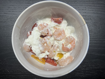 Rezept: Garnelen mit Burrata und Tomaten