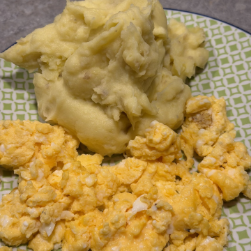 Rezept: Kartoffelpüree mit Rührei