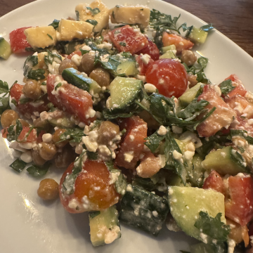 Rezept: Kichererbsen-Halloumi-Salat