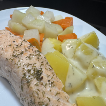 Rezept: Lachs mit Kartoffeln und Gemüse