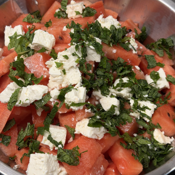 Rezept: Wassermelone mit Feta und Minze